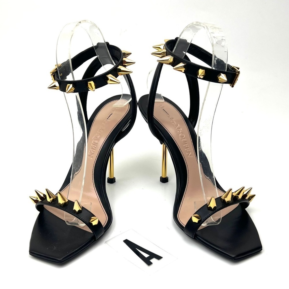 ALEXANDER MCQUEEN Punk Stud Ankle Strap Sandal sz 8 - Picture 2 of 14